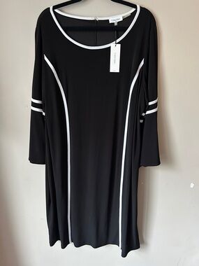 Calvin Klein Black Dress with White Trim